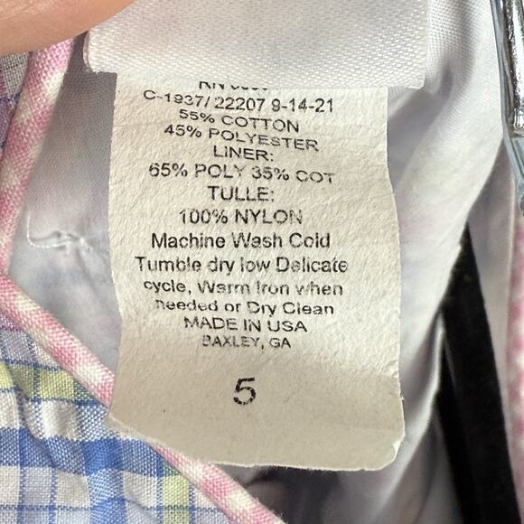 Bailey Boys Gingham Jackie Dress Girls Size Blue Purple‎ Plaid Sleeveless Tie - Picture 6 of 7